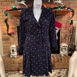 Torrid Navy & Gold Trench Coat Dress 2X